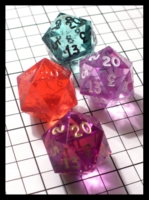 Dice : Dice - 20D - Gamescience Mixed Transparent - FA collection buy Dec 2010